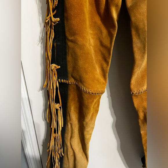 Genuine Leather fringe, lined, pants by 3B West by Tansmith - Picture 7 of 16